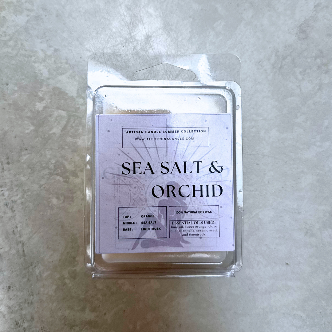 Sea Salt and Orchid 100% Soy wax candle