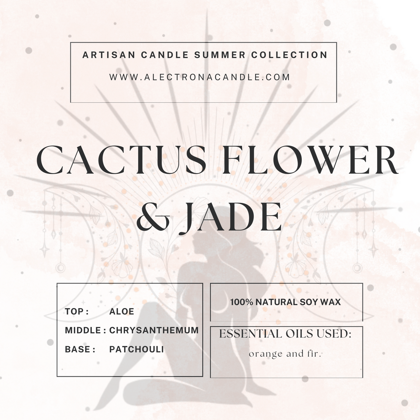Cactus Flower and Jade 100% Soy wax candle