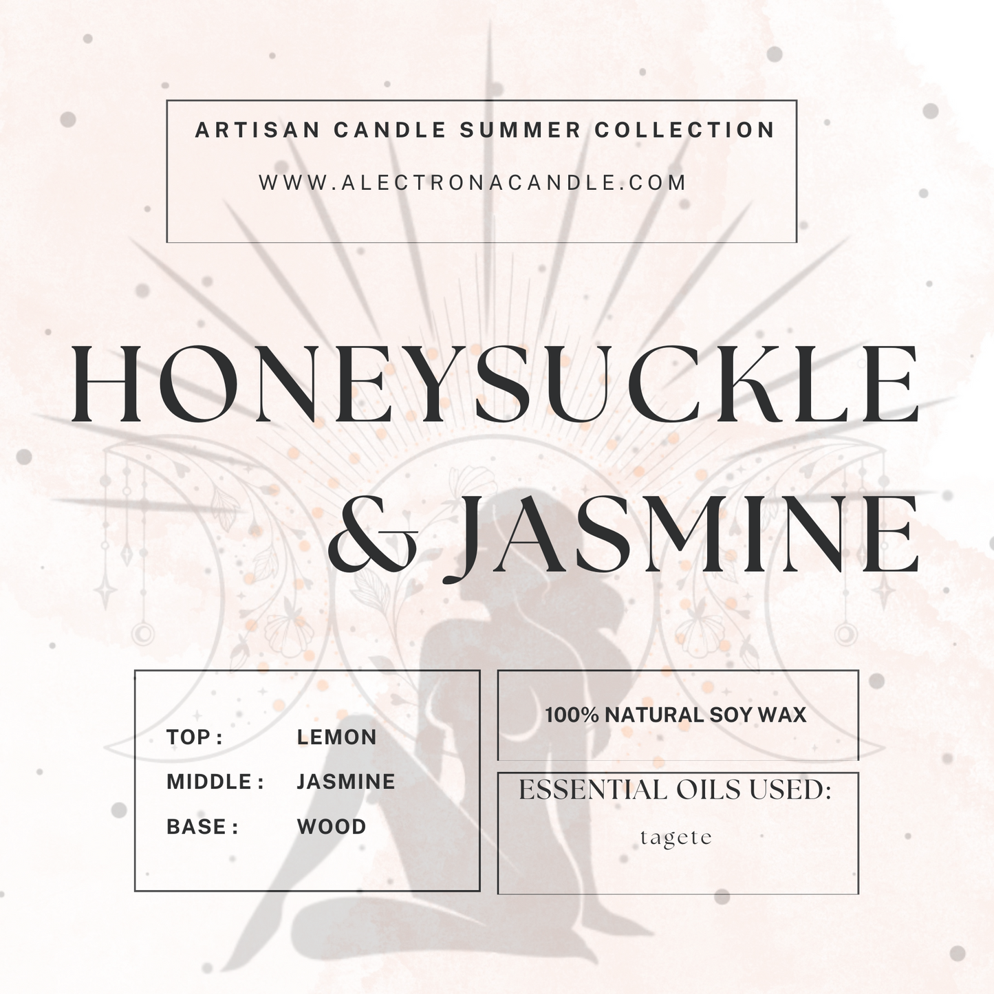 Honeysuckle and Jasmine 100% Soy wax candle